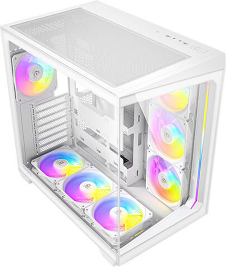 Antec C5 Gaming Midi Tower Κουτί Υπολογιστή με Πλαϊνό Παράθυρο και RGB Φωτισμό Λευκό