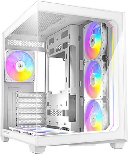 Antec C5 Gaming Midi Tower Κουτί Υπολογιστή με Πλαϊνό Παράθυρο και RGB Φωτισμό Λευκό