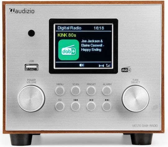 Audizio Vieste Επιτραπέζιο Ραδιόφωνο Ρεύματος DAB+ με Bluetooth και USB Silver