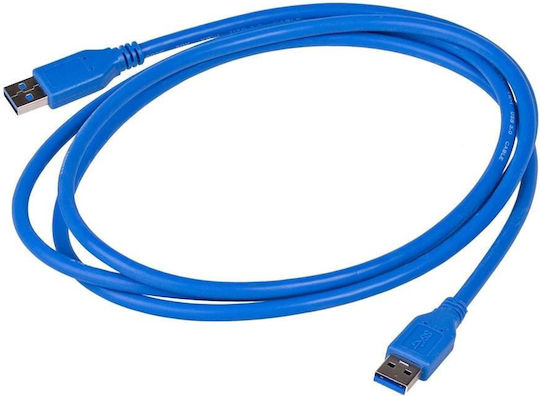 Akyga USB 3.0 Кабел USB-A мъжки - USB-A мъжки Син 1.8м AK-USB-14