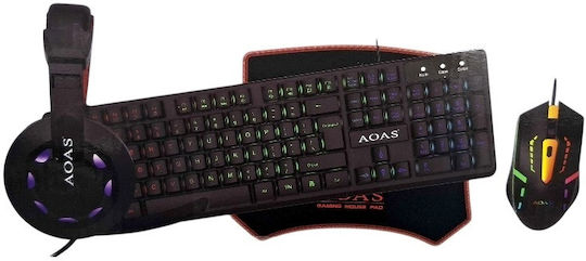 WB1077 Gaming Keyboard Set with RGB Lighting & Mouse English US
