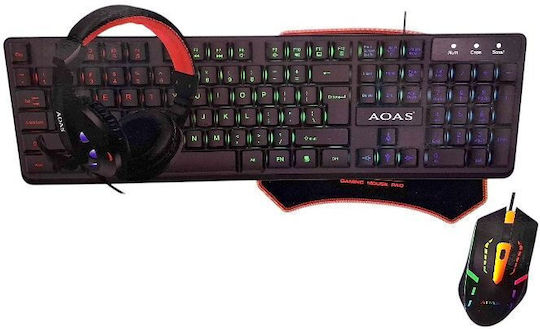 WB1077 Gaming Keyboard Set with RGB Lighting & Mouse English US