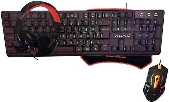 WB1077 Gaming Keyboard Set with RGB Lighting & Mouse English US