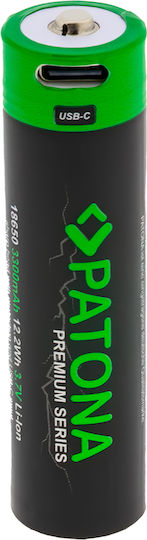Patona Επαναφορτιζόμενη Μπαταρία 18650 Li-ion 3350mAh 3.7V 1τμχ