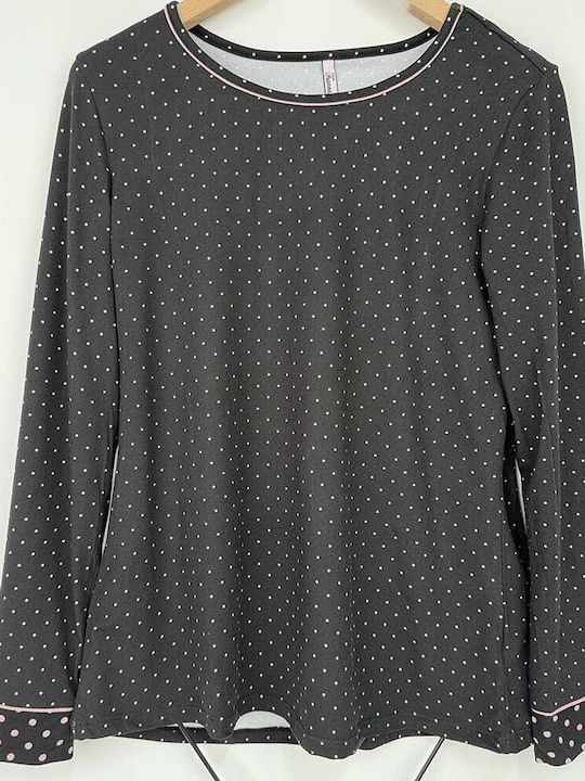 Fuanna Winter Women's Pyjama Set Black