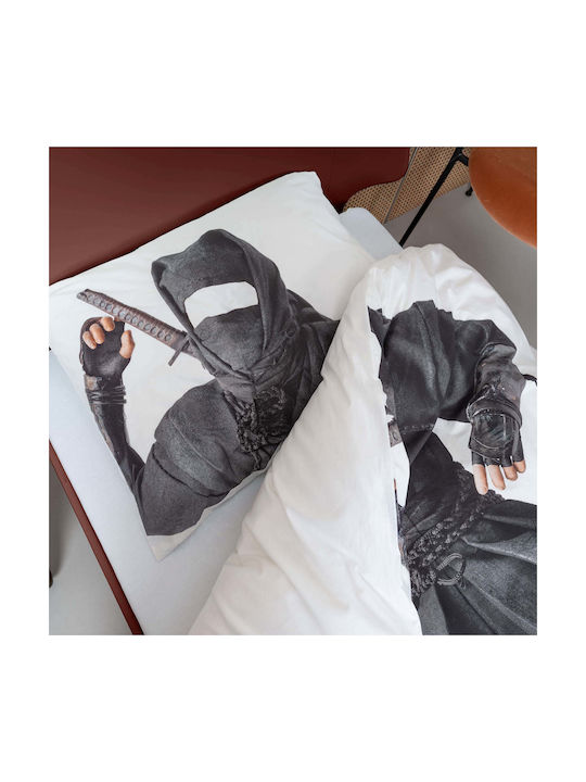 Snurk Set Kids Duvet Cover Single with Pillowcase White 140x200cm