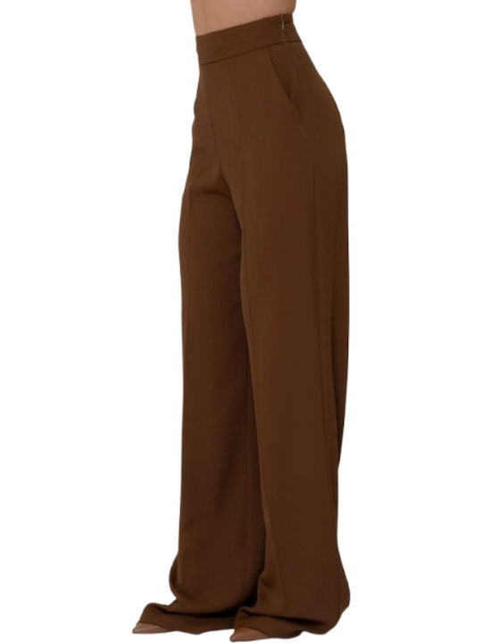 Pant Women's Fabric Trousers Marrone