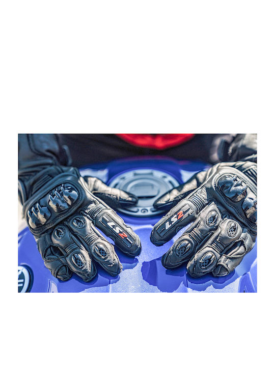 LS2 Swift Men's Motorcycle Gloves Leather Black/Red