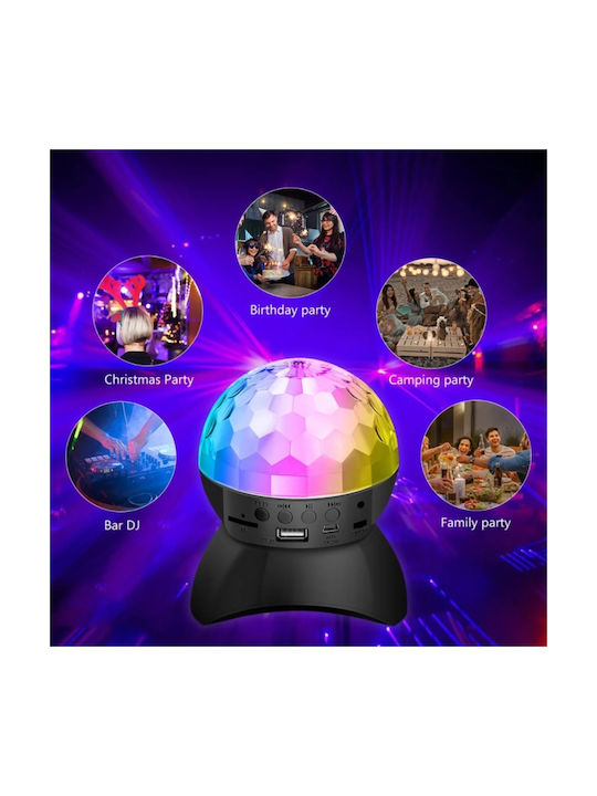 Globe Disco Crystal Magic Ball Rgb Led Bluetooth Speaker Music Rotating Light Effects