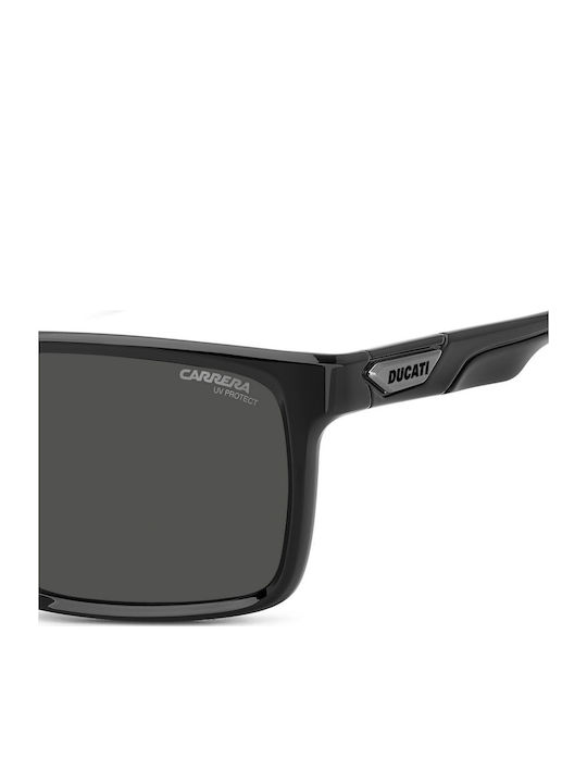 Carrera Carduc Male Sunglasses With Black Horn-Rimmed Frame And Grey Lens 049/S 807/IR