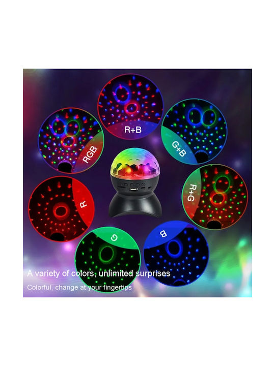 Globe Disco Crystal Magic Ball Rgb Led Bluetooth Speaker Music Rotating Light Effects