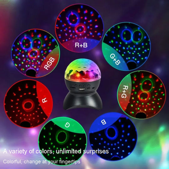 Globe Disco Crystal Magic Ball Rgb Led Bluetooth Speaker Music Rotating Light Effects