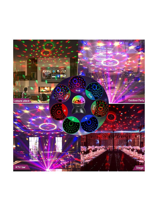 Globe Disco Crystal Magic Ball Rgb Led Bluetooth Speaker Music Rotating Light Effects