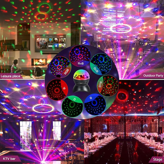 Globe Disco Crystal Magic Ball Rgb Led Bluetooth Speaker Music Rotating Light Effects