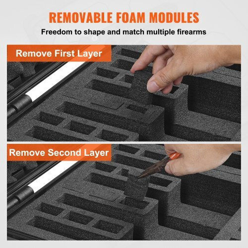 Vevor Gun Case Pre-cut Foam 5 Pistols Lockable Case Yzsqhrn5zq18c7te3v0