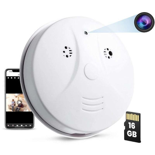 Шпионска камера димен детектор Iuni D101 16 Gb Wi-fi изглед 4k детекция на движение