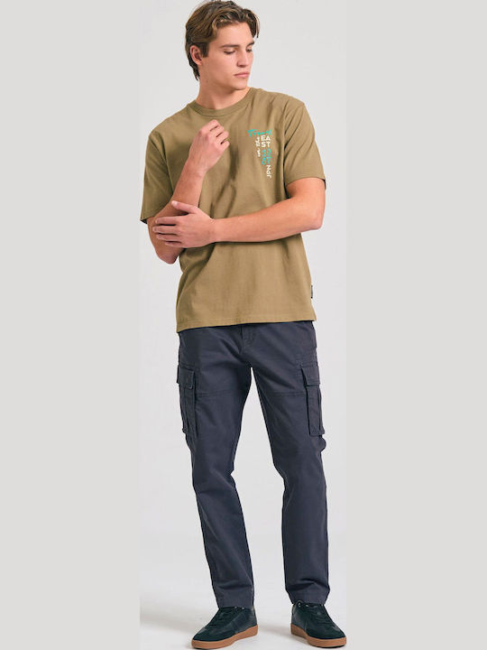 Trousers Cargo Elastic in Tapered Line Gray
