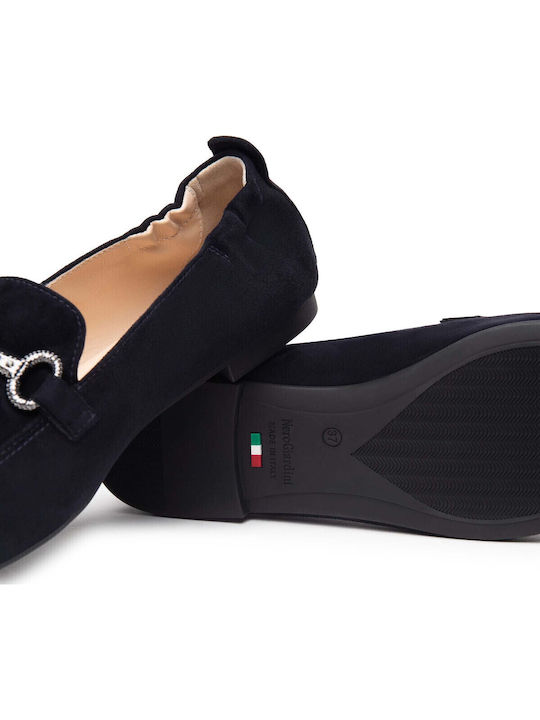 Wildleder Damen Ballerinas in Blau Farbe
