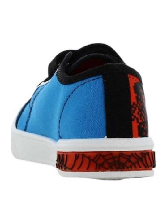 Παιδικά Sneakers Ανατομικά με Σκρατς & Φωτάκια Μπλε