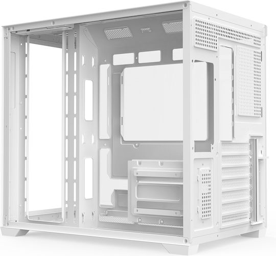 ProGaming Elite Cube Computergehäuse mit Seitenfenster und ARGB-Beleuchtung Weiß