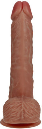 Shots Ρεαλιστικό Dildo με Όρχεις και Βεντούζα Καφέ 23cm