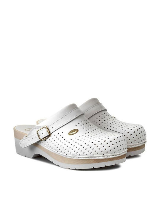 Scholl Herren Anatomisch Clogs Weiß