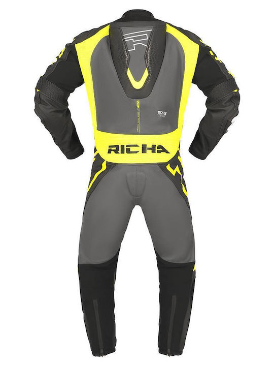 Richa Stradale Gp Ανδρική Δερμάτινη Φόρμα Αναβάτη Μοτοσυκλέτας Κίτρινη
