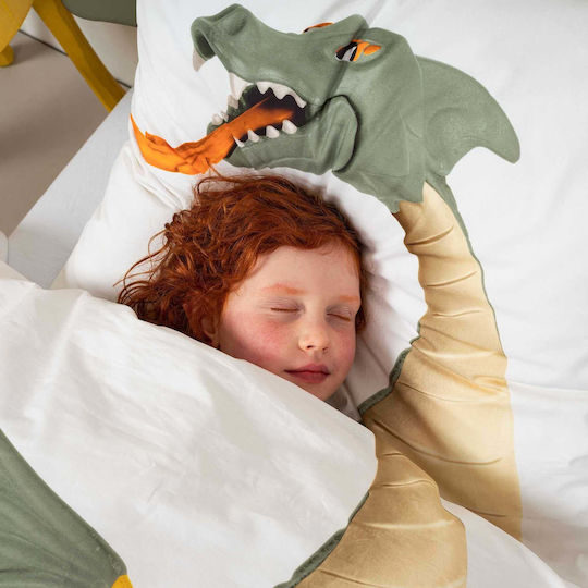 Snurk Set Kids Duvet Cover Single with Pillowcase White 140x200cm
