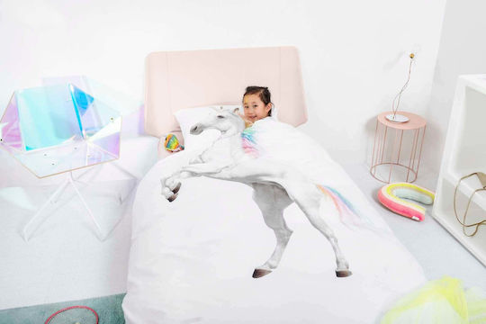 Snurk Set Kids Duvet Cover Single with Pillowcase White 140x200cm