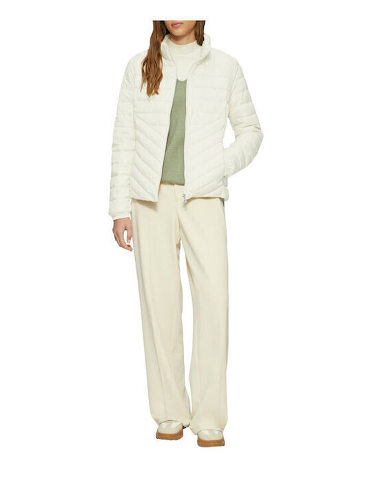 Short Women's Jacket for Winter Ecru