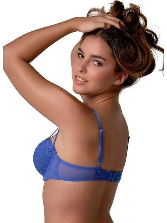 Balconette Balconette Bra without Padding Underwire Dazzling Blue
