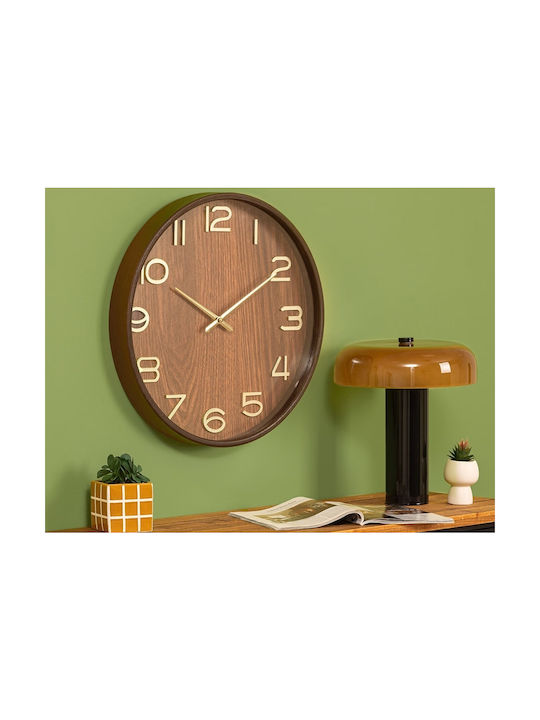 Atmosphera Ivana Silent Wooden Gold Wall Clock Ø38cm