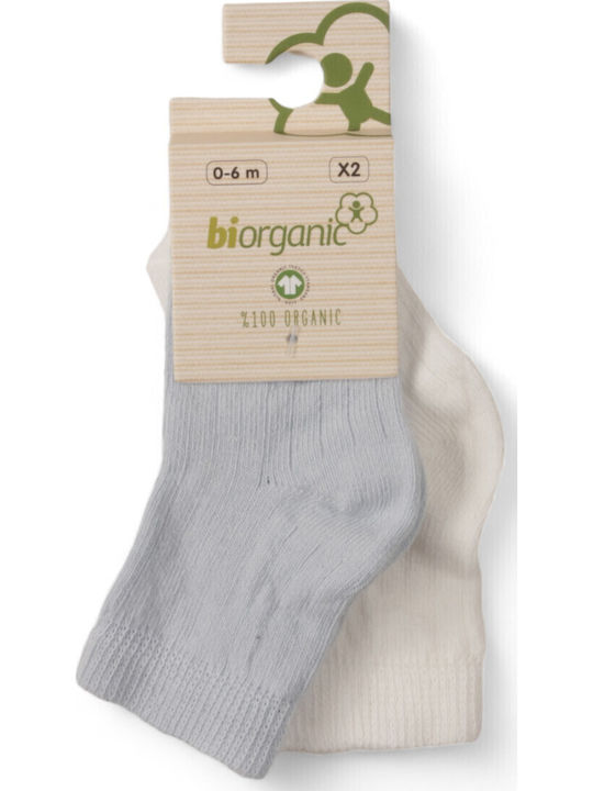 Biorganic Παιδικές Κάλτσες Ecru & Blue 2 Ζευγάρια