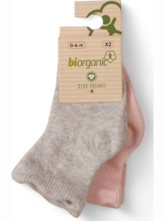 Biorganic Детски чорапи Grey & Pink 2 Чифта