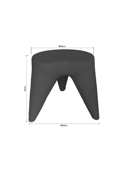 Stool For Living Room made of Polypropylene Black 44x44x50cm