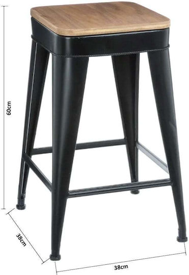Hocker Bar Metall Joris Schwarz 38x38x60cm
