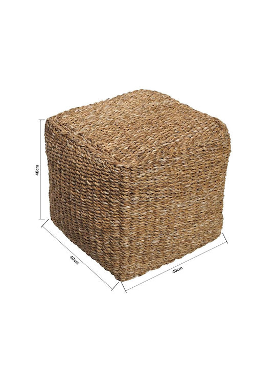 Stool For Living Room Wicker Beige 40x40x40cm
