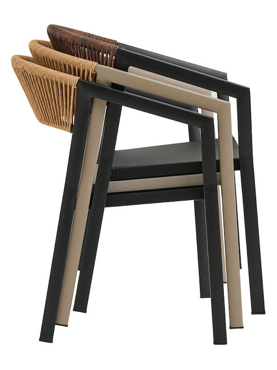 Varossi Gartenstühle Aluminium Beluga Braune 56x60x80cm