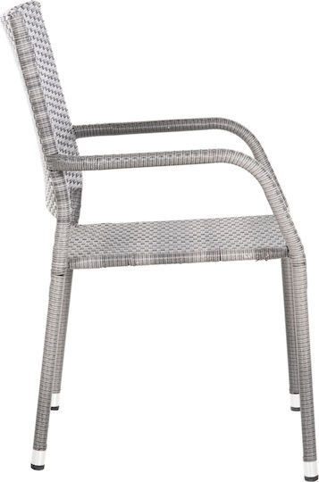 Градински Стол От Ратан Morner Сив 55x58x87см