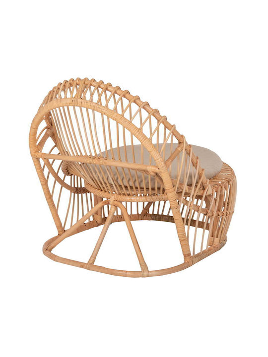 Πολυθρόνα Εξωτερικού Χώρου Rattan Entropy Φυσικό με Μαξιλάρι 80x97x85εκ.