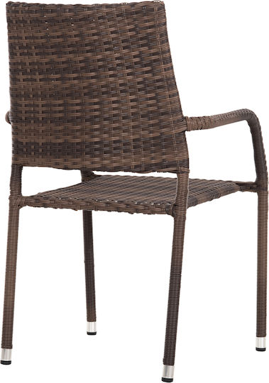 Καρέκλα Εξωτερικού Χώρου Rattan Morner Καφέ 55x58x87εκ.