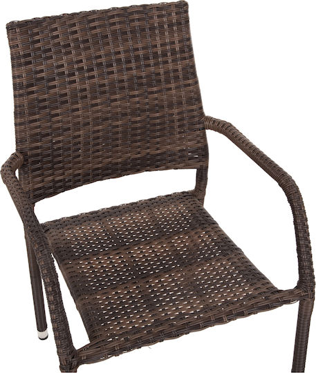 Καρέκλα Εξωτερικού Χώρου Rattan Morner Καφέ 55x58x87εκ.