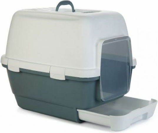 Zolux Cat Toilet Closed with Filter and Sieve Blue L58 x W45 x H48cm