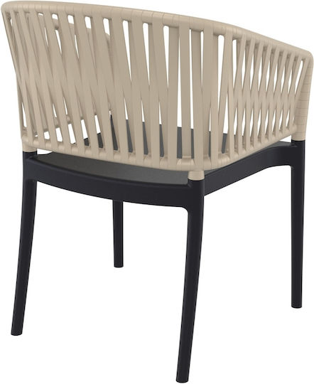 Outdoor-Sessel Polypropylen Portofino Black/taupe