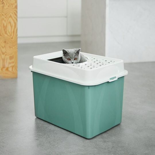 Rotho My Pet Berty Τουαλέτα Γάτας Κλειστή Πράσινη Μ57.2 x Π39.3 x Υ40.4cm