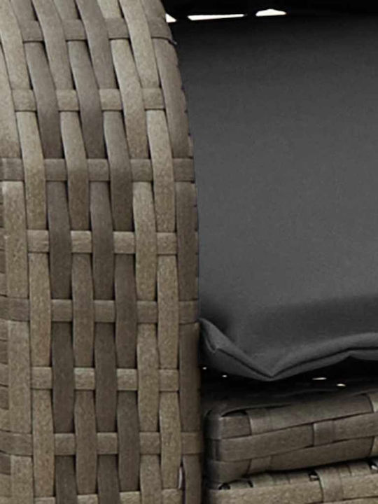 Κουνιστή Καρέκλα Rattan Γκρί με Μαξιλάρι 50x60x95εκ.