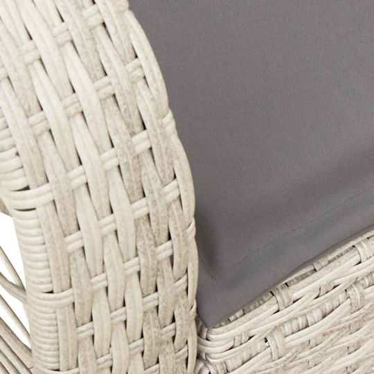 Rocking Chair Rattan Grey with Cushion 50x60x98cm