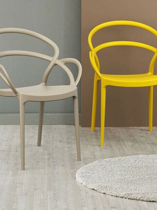 Outdoor Chair Polypropylene Mila Yellow 58x74x98cm