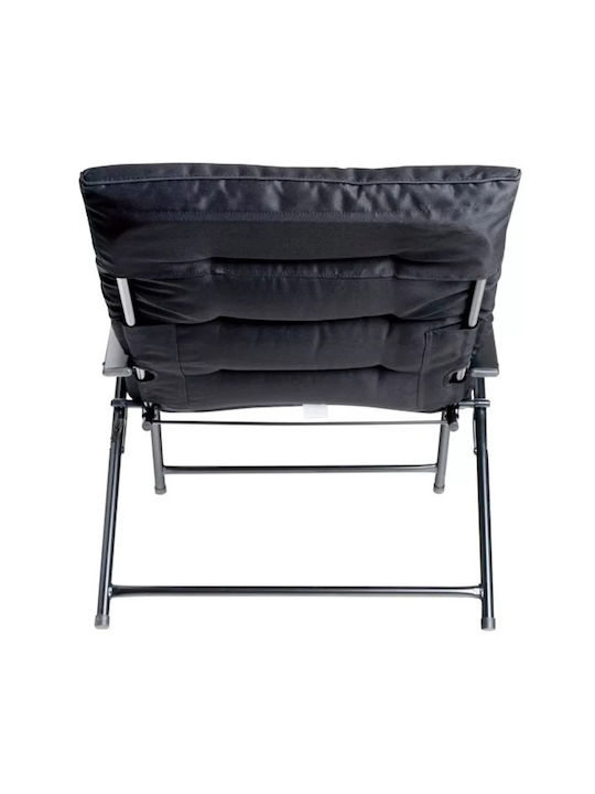Outdoor Armchair Metallic Rona Black with Cushion 68x74x93cm