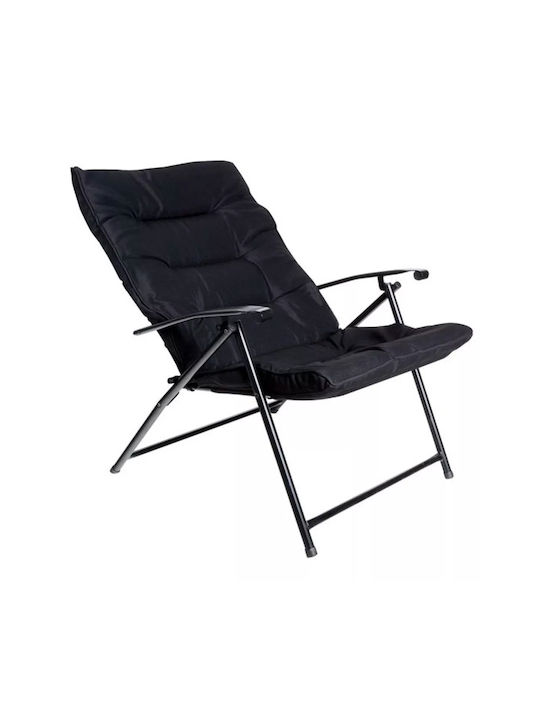 Outdoor Armchair Metallic Rona Black with Cushion 68x74x93cm